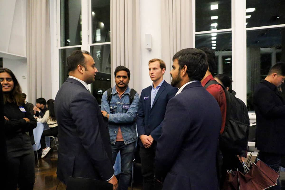 Group photo of IEOR students and employers at Columbia