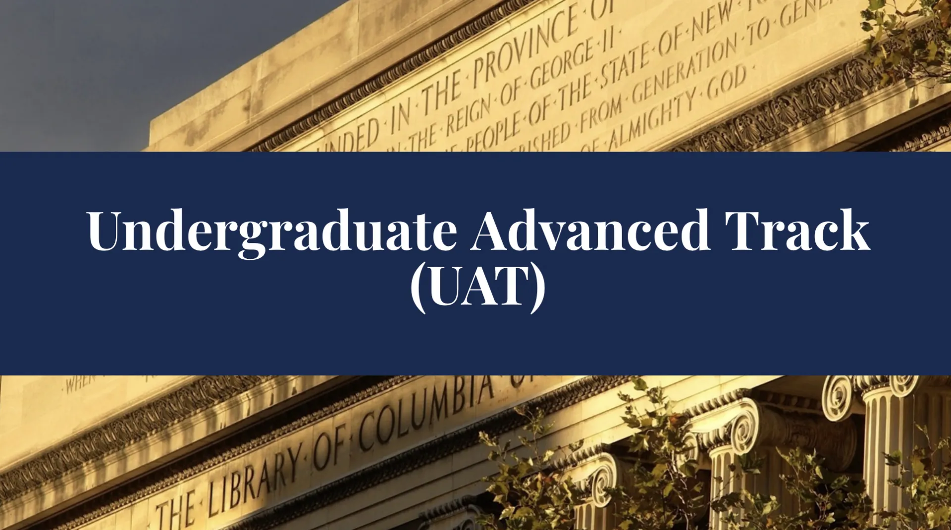 Undergraduate Advanced Track (UAT)