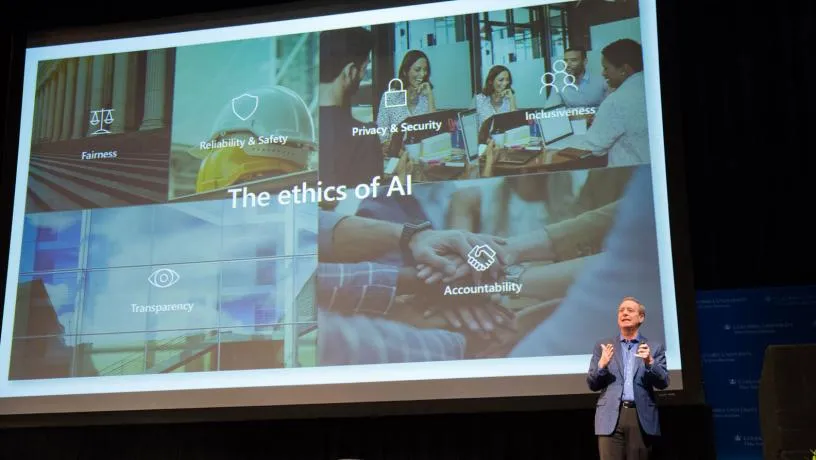 Brad Smith, president and chief legal officer at Microsoft, delivered the keynote address.