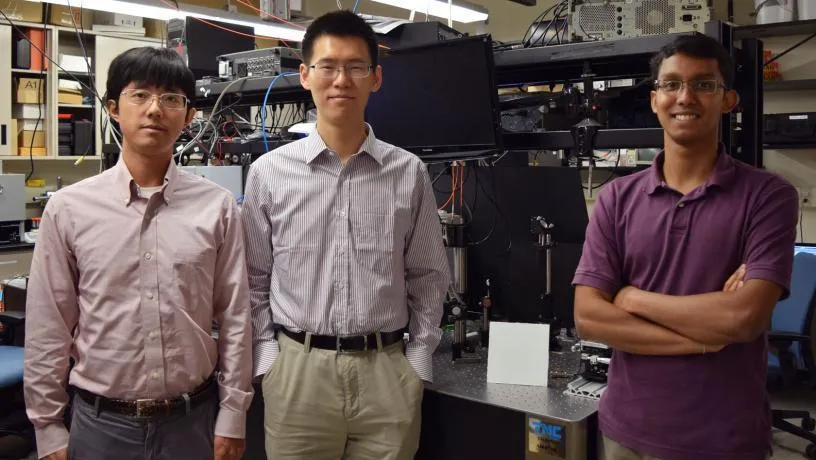 From left: Nanfang Yu, Yuan Yang, and Jyotirmoy Mandal