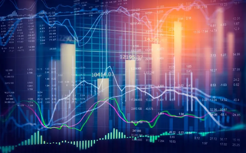 Image of a stock chart on a computer screen representing Financial Technology Research